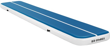 Gymrex Opblaasbare Gymmat - 600 x 100 x 20 cm - 300 kg - blauw / wit