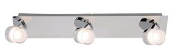 lightfixture Voltman Set met 3 spots, Gyra-collectie, badkamerspeciaal, chroom, 13,5 W, 1050 lm, 3000 K, IP44