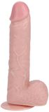 RealRock Vibrating and Thrusting Straight Cock with Balls - 8" / 20.5 cm - Flesh