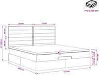 vidaXL Ottomanbed met matras en LED-verlichting, donkergrijs, 140 x 200 cm, stof