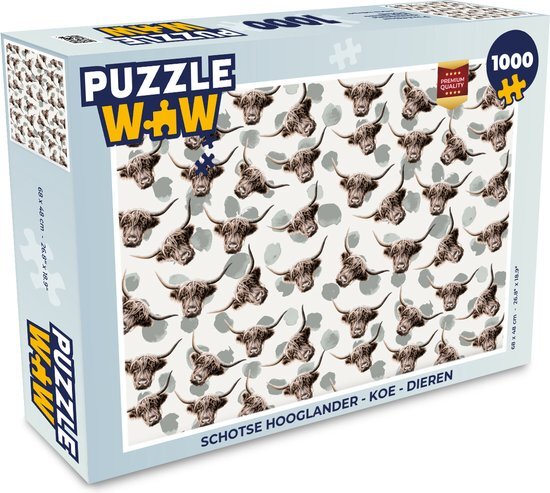 MuchoWow Puzzel Schotse hooglander - Koe - Dieren - Legpuzzel - Puzzel 1000 stukjes volwassenen