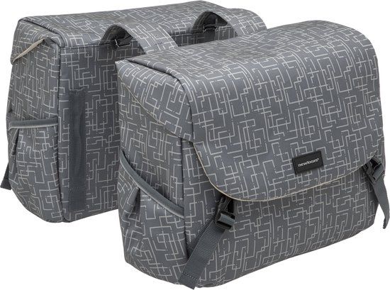New Looxs Ivy Mondi Joy dubbele fietstas Racktime - 38 liter - grijs
