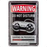 Nostalgic-Art Achtung - Gaming in progress - Warning Sign as gift idea Retro Tin Sign Metal Plaque Vintage design for decoration 20 x 30 cm