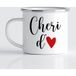 Chérie D'Amour Tasse - Mug Émaillé - Mug Bord Noir (300 ml)