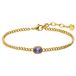 Lucardi - Dames Stainless steel armband met geboortesteen zirkonia voor dames - Armband - Staal - Goudkleurig - 20 cm