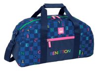 Safta Benetton Damero sporttas, ideaal voor kinderen van verschillende leeftijden, comfortabel en veelzijdig, kwaliteit en duurzaamheid, 50 x 26 x 20 cm, Donkerblauw, M, Casual