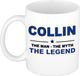 Bellatio Decorations naam cadeau mok - Collin - man myth legend - koffiemok - 300 ml - collega - vaderdag