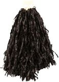 Merkloos 2x Stuks cheerball/pompom zwart met ringgreep 28 cm - Cheerleader verkleed accessoires