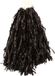 Merkloos 2x Stuks cheerball/pompom zwart met ringgreep 28 cm - Cheerleader verkleed accessoires