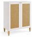 3xE living Commode 85 cm, 2 portes, blanc/lin naturel