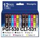Canon Cartouches couleur 530XXL/531XXL, 12 pièces, adapté pour Canon PIXMA TS8750/8751