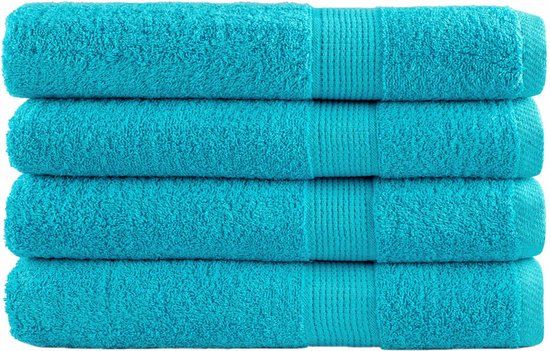 vidaXL Saunadoeken SOLUND 4 stuks 600 g/m² 80x200 cm turquoise - Groen