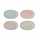 Bloomingville Patrizia Serveerborden Aardewerk Multicolour Ovaal Set van 4
