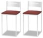 Chaises de cuisine avec dossier, similicuir, bordeaux, 2 pièces, 35x35x64 cm