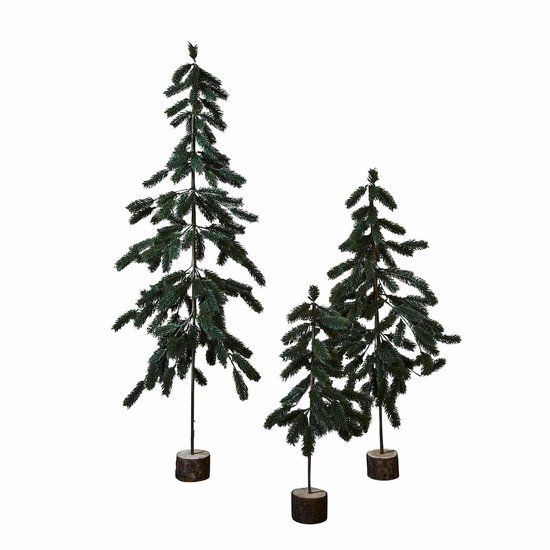 LOBERON Kerstboom set van 3 Lorin groen