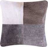 Beliani NELLAD Leather Cushion - Grey - 45x45cm - 2 Pieces