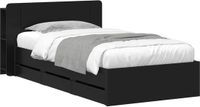 vidaXL Bedframe met opbergruimte en hoofdbord Zwart 75 x 190 cm