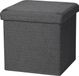 Urban Living Poef/hocker - opbergbox zit krukje - donkergrijs - polyester/mdf - 38 x 38 cm - opvouwbaar