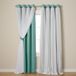 TOWN & COUNTRY LUXE Catarina gordijnen, meerlaags, massief verduisteringsgordijn en doorschijnend raamgordijn met tule oppervlak 52x96 turquoise