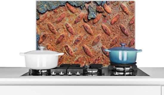 KitchenYeah Spatscherm keuken 60x40 cm - Roest print - Aluminium