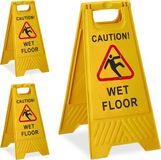 Relaxdays GmbH 3 x panneau d'avertissement « Caution Wet Floor »