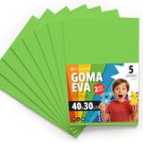 OFITURIA EVA-rubber voor school- en creatieve projecten, kleurrijke schuimplaten voor doe-het-zelfprojecten, kunst, kinderdecoratie, scrapbooking, ambachtelijke designs, 40 x 30 cm (lichtgroen, 5