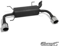 Dubbele Ulter Sport Sportuitlaat + 2x 100mm sierstukken voor Suzuki Swift Sport IV 1.6 16V 100kW 01/2012-05/2018