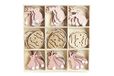 HEITMANN DECO Houten paashanger om op te hangen, hazen en eieren, paasdecoratie, lentedecoratie, 36-delig, roze, natuur, roze