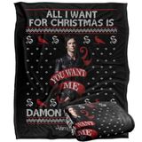 LOGOVISION The Vampire Diaries All I Want For Christmas Is Damon Salvatore Silky Touch Super Zachte Gooi Deken 152 X 127 Cm