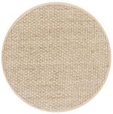 SAFAVIEH Natural Fiber Rug - 3' Round, Natural & Beige, Border Weave Seagrass Design, Easy Care, Ideal for High-Traffic Areas in Living Room, Bedroom (NF114A)