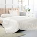 Satijnen lakens queensize lakenset, witte zijden lakens, 4-delige zachte beddengoedset met 1 diepe zak, 1 plat laken, 2 kussenslopen