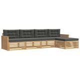 vidaXL - Buiten - bank - set - 5 - st - Wit - en - antracietkleurig