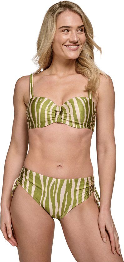 Ten Cate bikini bottom midi bow zebra green Dames Maat 40