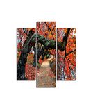 Homemania Muurfoto, motief Avenue met bomen, 3 stuks, natuur en landschappen per woonkamer, slaapkamer, meerkleurig, 57 x 0,3 x 60 cm, HM203MDF23, MDF