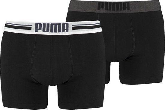 PUMA Placed Logo Boxershort - 2-pack - Black - Size S