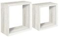 Homemania Ginevra Wandrek voor wanddecoratie, woonkamer, slaapkamer, kantoor, MDF, eiken, wit, 35 x 35 x 15,5/30 x 30 x 15,5 cm