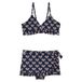 WE Fashion Triangel bikini met ruches donkerblauw