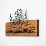 Elegant decoratief houten wandaccessoire, walnoot & zwart, 33 x 58 cm
