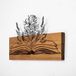 Elegant decoratief houten wandaccessoire, walnoot & zwart, 33 x 58 cm