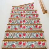 Ambiance Sticker Zelfklevende trap, tegels, trap, tropisch, golfito, zelfklevend, voor trappen, cementtegels, 2 stroken van 28 x 98 cm