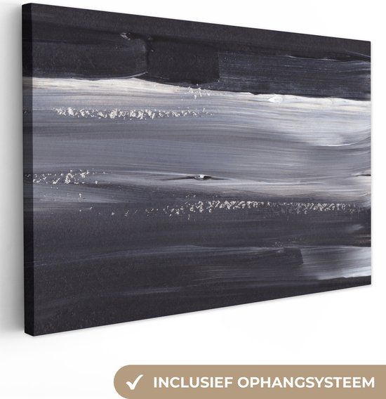 OneMillionCanvasses Canvas schilderij 150x100 cm - Abstract - Zwart - Modern - Multicolor