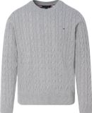 Tommy Hilfiger Heren Pullover Katoen - Grijs - Maat L