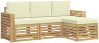 vidaXL - Buiten - bank - set - 4 - st - Wit - en - crèmekleurig - Polyester