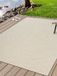 the carpet Kansas – robuust in- & outdoor vloerkleed met natuurlijk cirkelpatroon, weatherproof & UV-bestendig, crème cirkel 60 x 180 cm