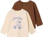 Vertbaudet Set van 2 babyjongensshirts met lange mouwen