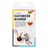 folia 23007 Kastanjeboor, knutselset met houthouder, metalen boor 2 en 3 mm, voor kinderen en volwassenen, inclusief 100 tandenstokers
