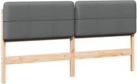 vidaXL Gestoffeerd hoofdbord Bruin en Lichtgrijs 180 cm