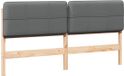 vidaXL Gestoffeerd hoofdbord Bruin en Lichtgrijs 180 cm