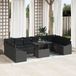 vidaXL Tuinbank Set van 11 Zwart Polyrattan Gepoedercoat Staal