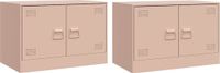 vidaXL Tv-meubelen 2 st 67x39x44 cm staal roze